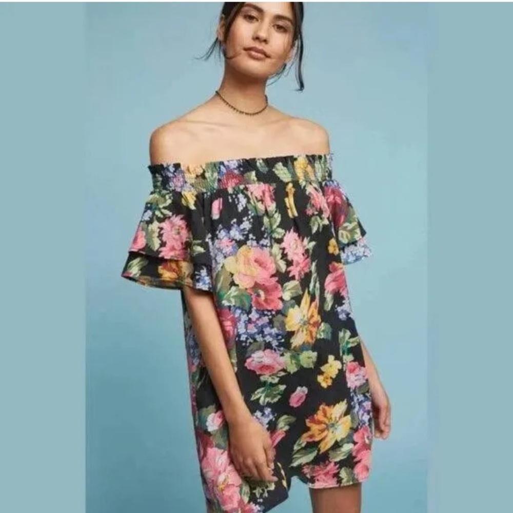 Anthropologie | Off The Shoulder Floral Dress